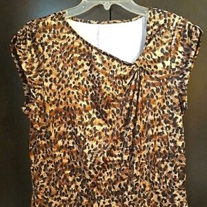 Avon Animal Print Classic Midi‎ Dress